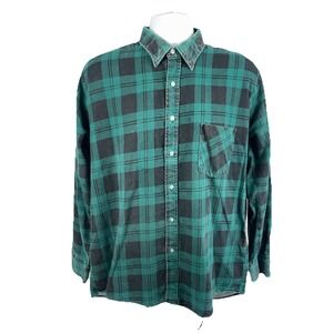 Vintage 90s American Edition Plaid Flannel Shirt USA Made‎ Large Grunge